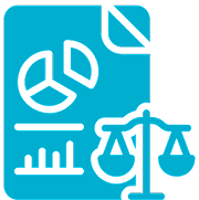Document with chart and scales icon.